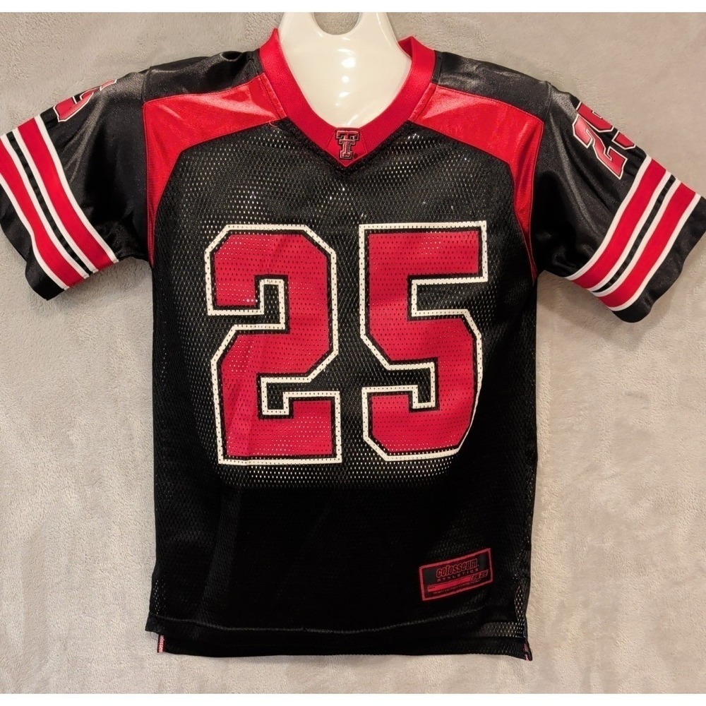 Texas Tech Red Raiders #25 Youth M (12-14) Colosseum Football Jersey Black NCAA
